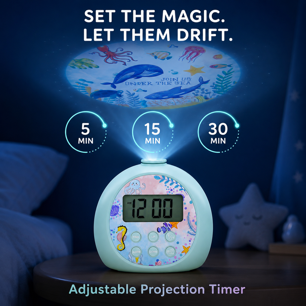 Kids Projection Alarm Clock with Snooze & Custom Dial Design