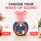 Christmas Projection Alarm Clock with Music, Snooze & Backlight for Kids