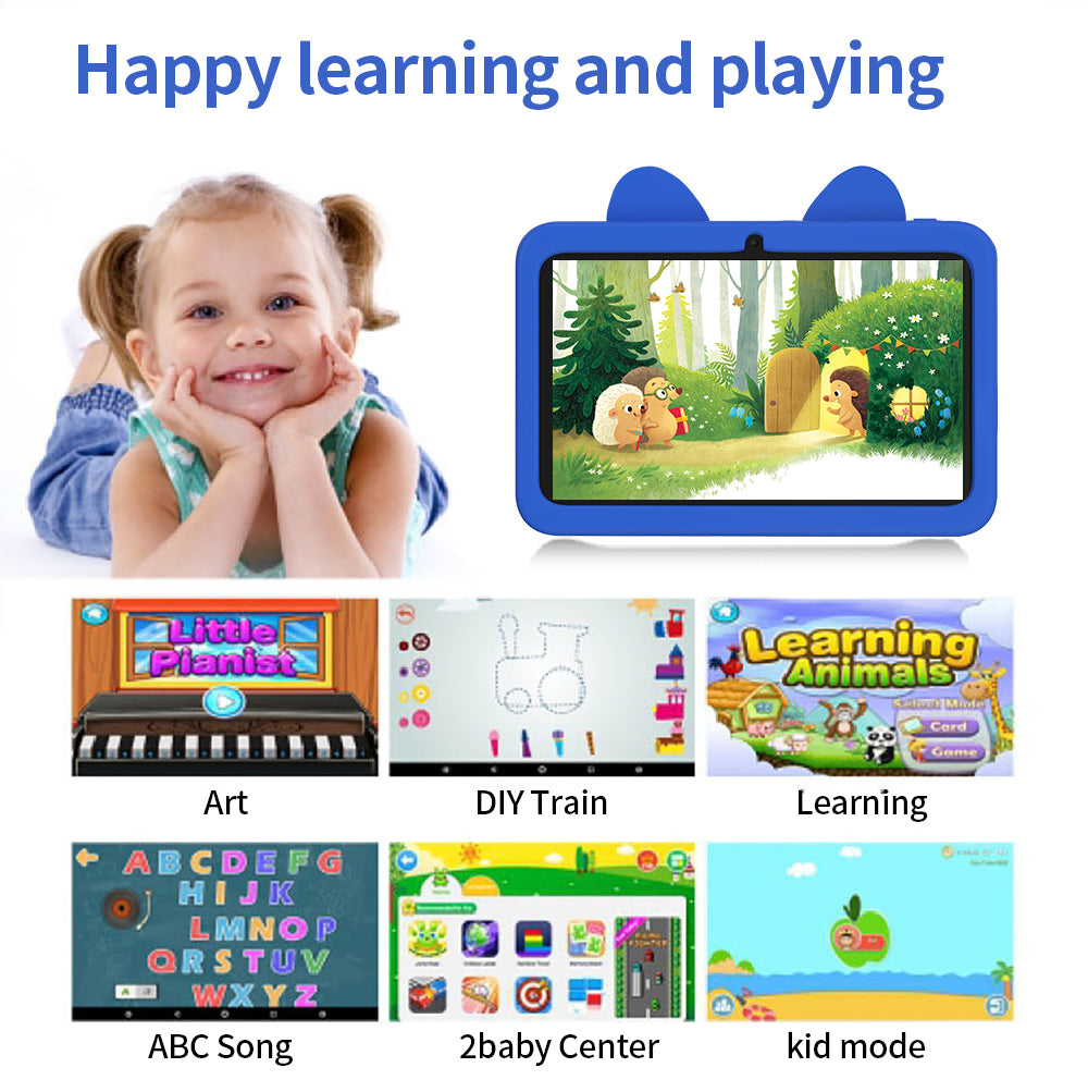 Android Kids Tablet for School, Travel, Learning and Entertainment