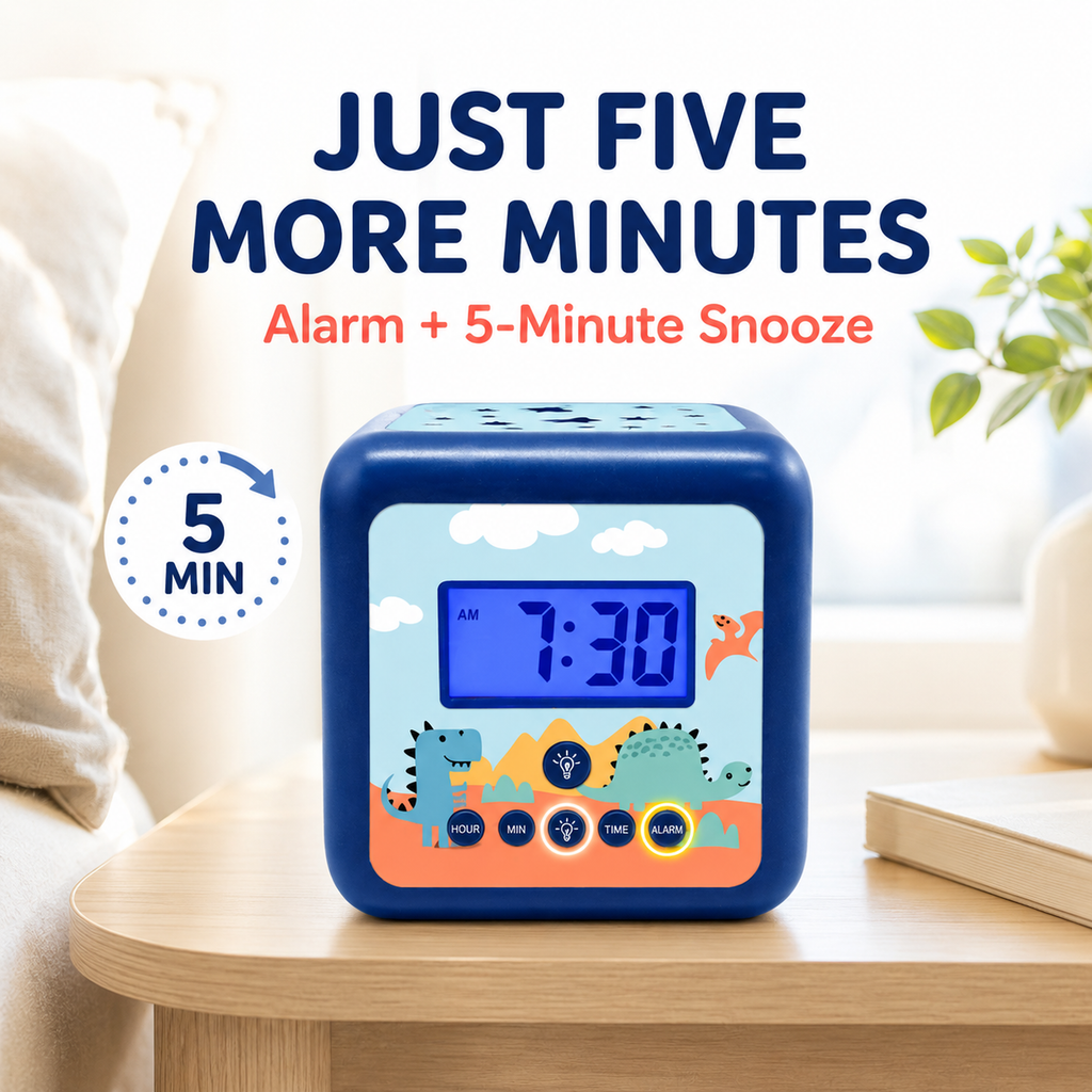 Kids Cube Projection Alarm Clock with Custom Artwork & Snooze