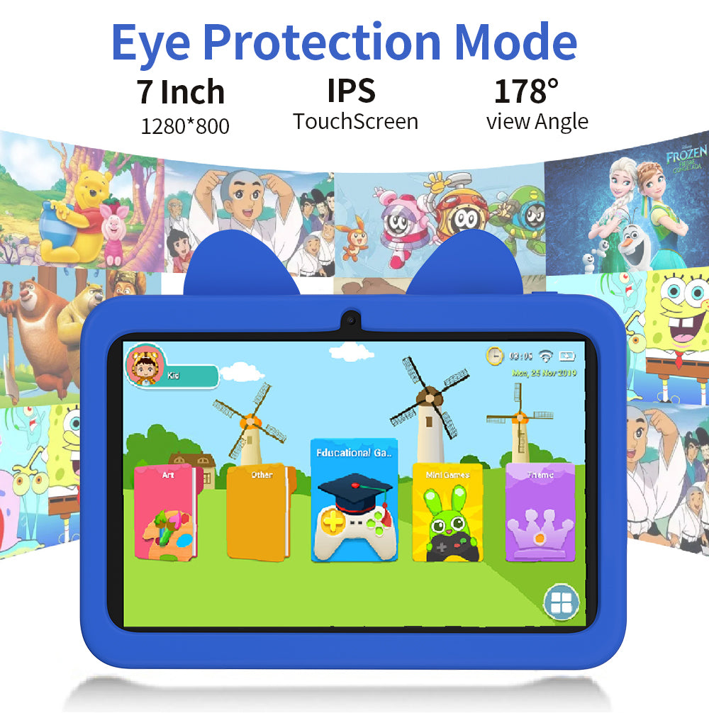 Android Kids Tablet for School, Travel, Learning and Entertainment
