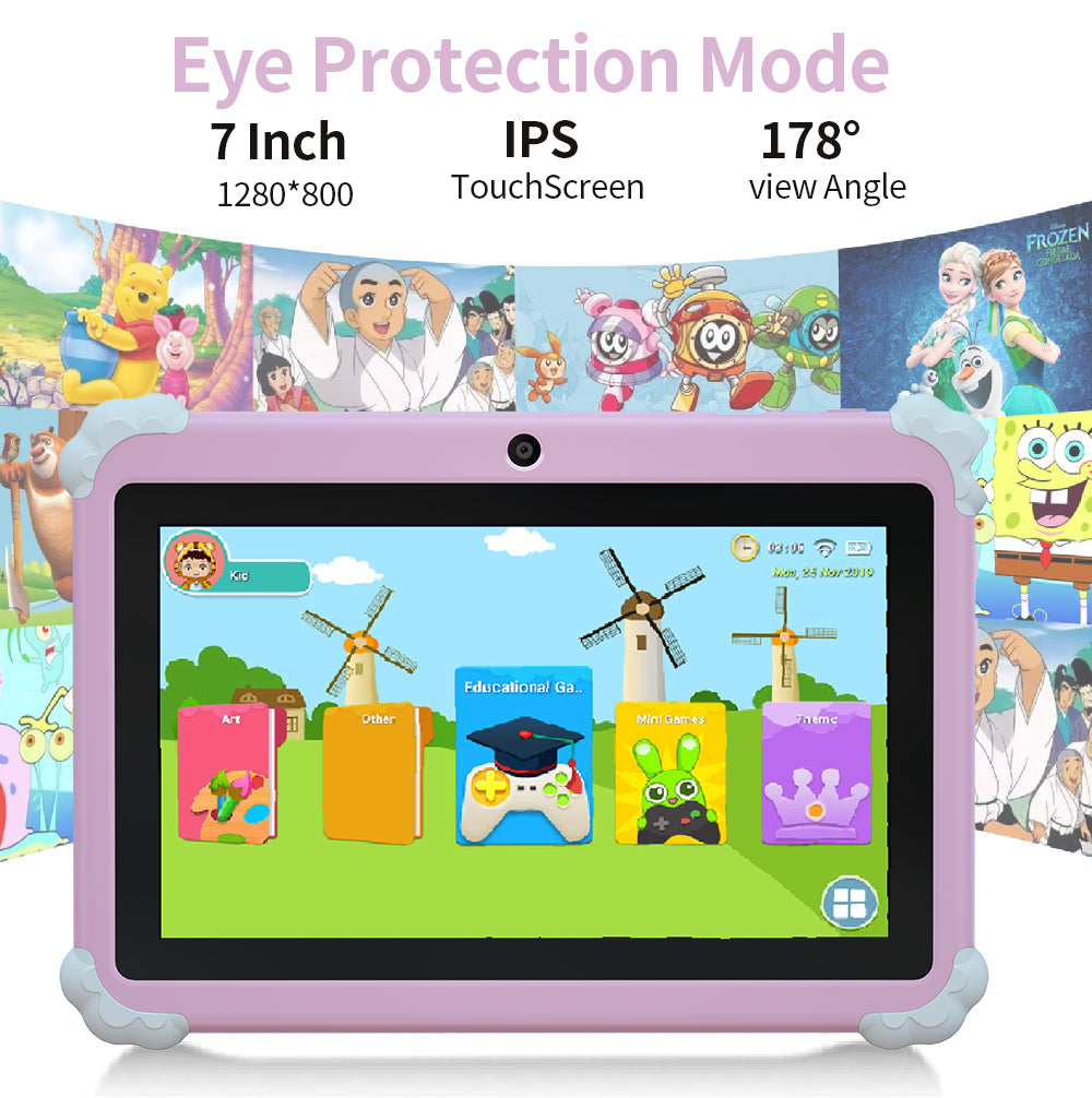 Kids Tablet with Protective Case, Parental Control and Preloaded Learning Apps