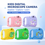 Kids Digital Microscope Camera 1000X with 2.0" IPS Screen Dual Lens | STEM Educational Camera