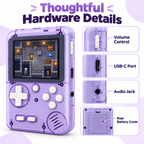 2.8-Inch Retro Handheld Game Console with 400 Built-in Games & Rechargeable Battery