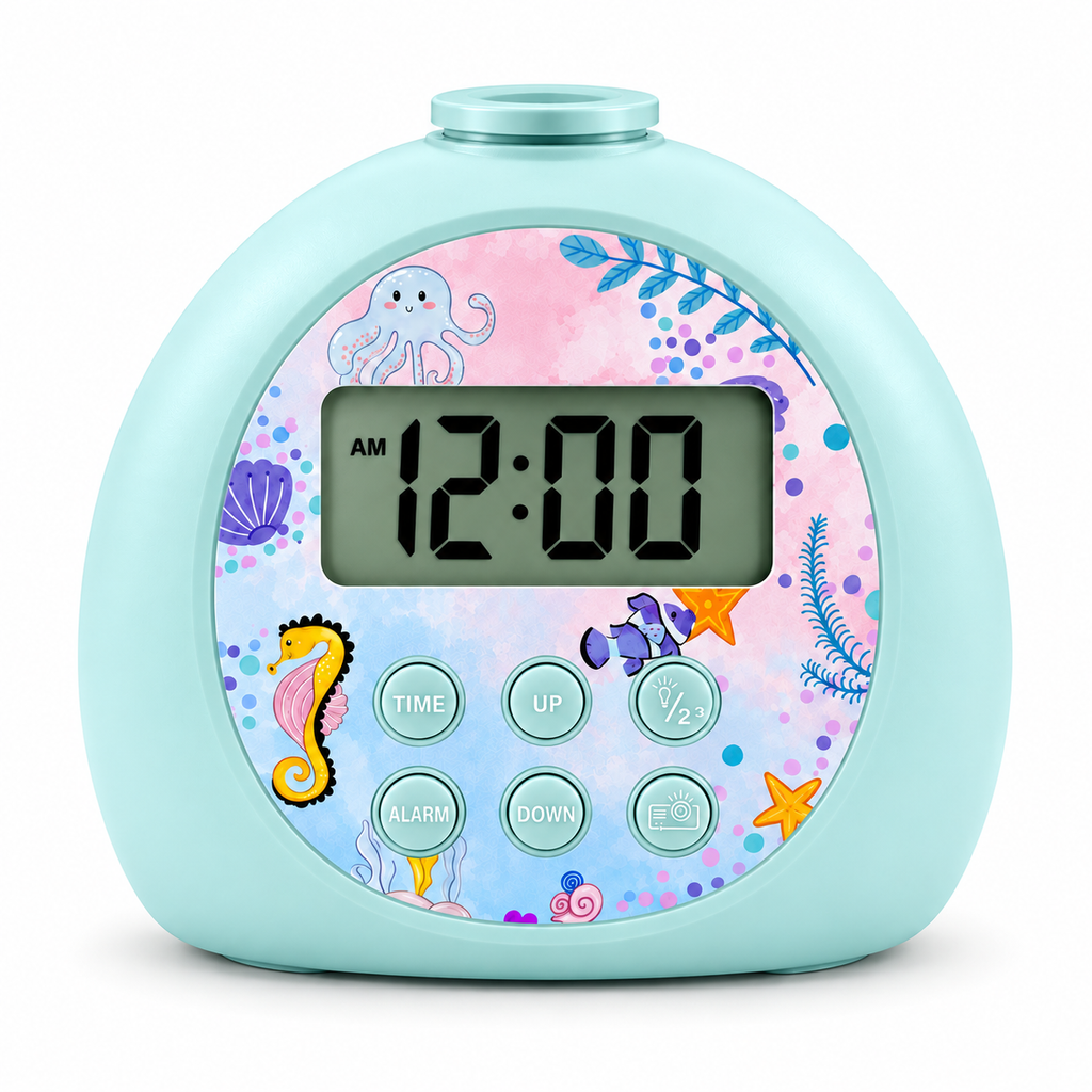 Kids Projection Alarm Clock with Snooze & Custom Dial Design