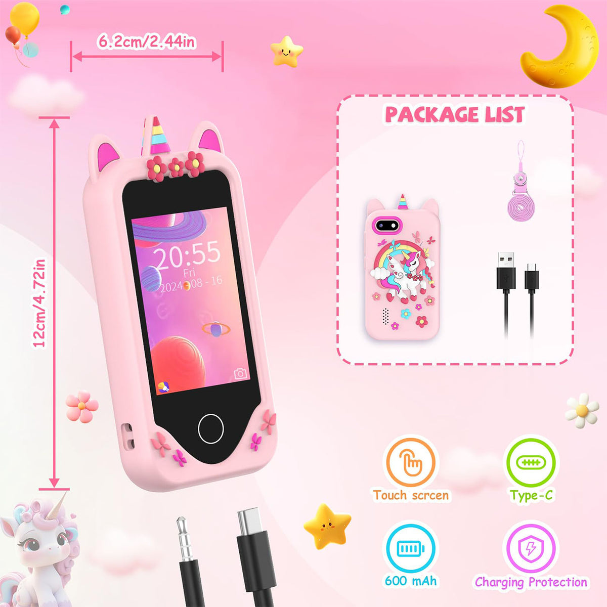 Kids Smart Phone Camera Toy with Learning Apps & Wallpapers