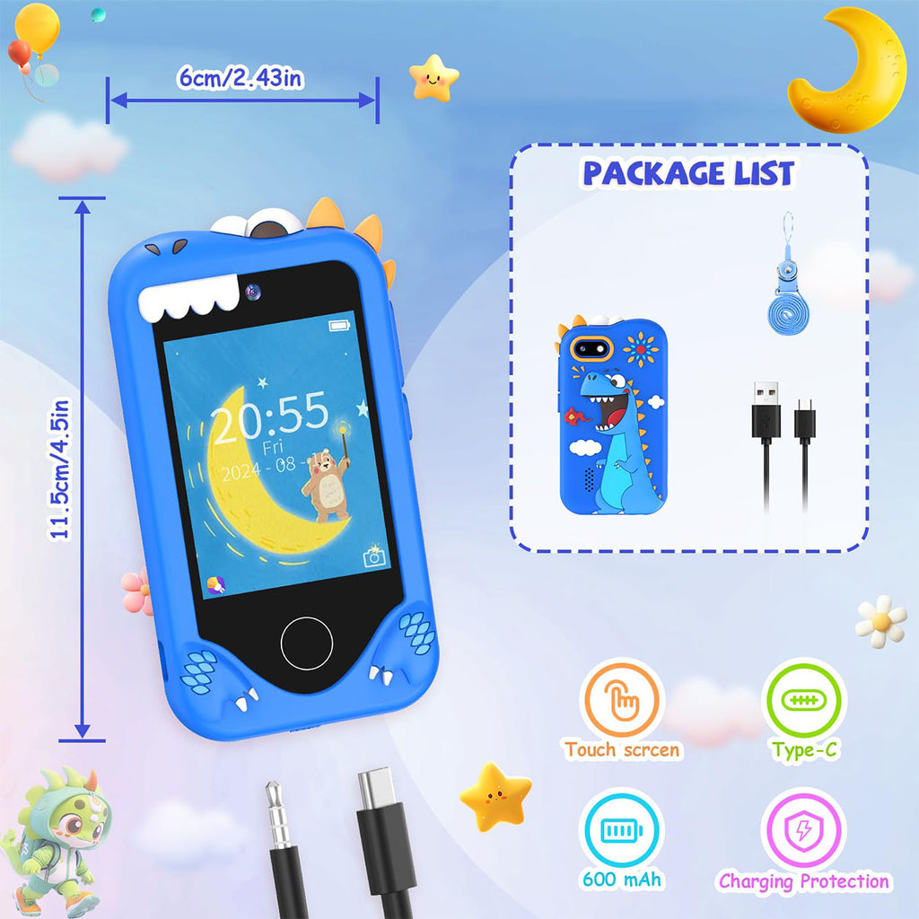 Kids Smart Phone Camera Toy with Dinosaur Case & Selfie Lens