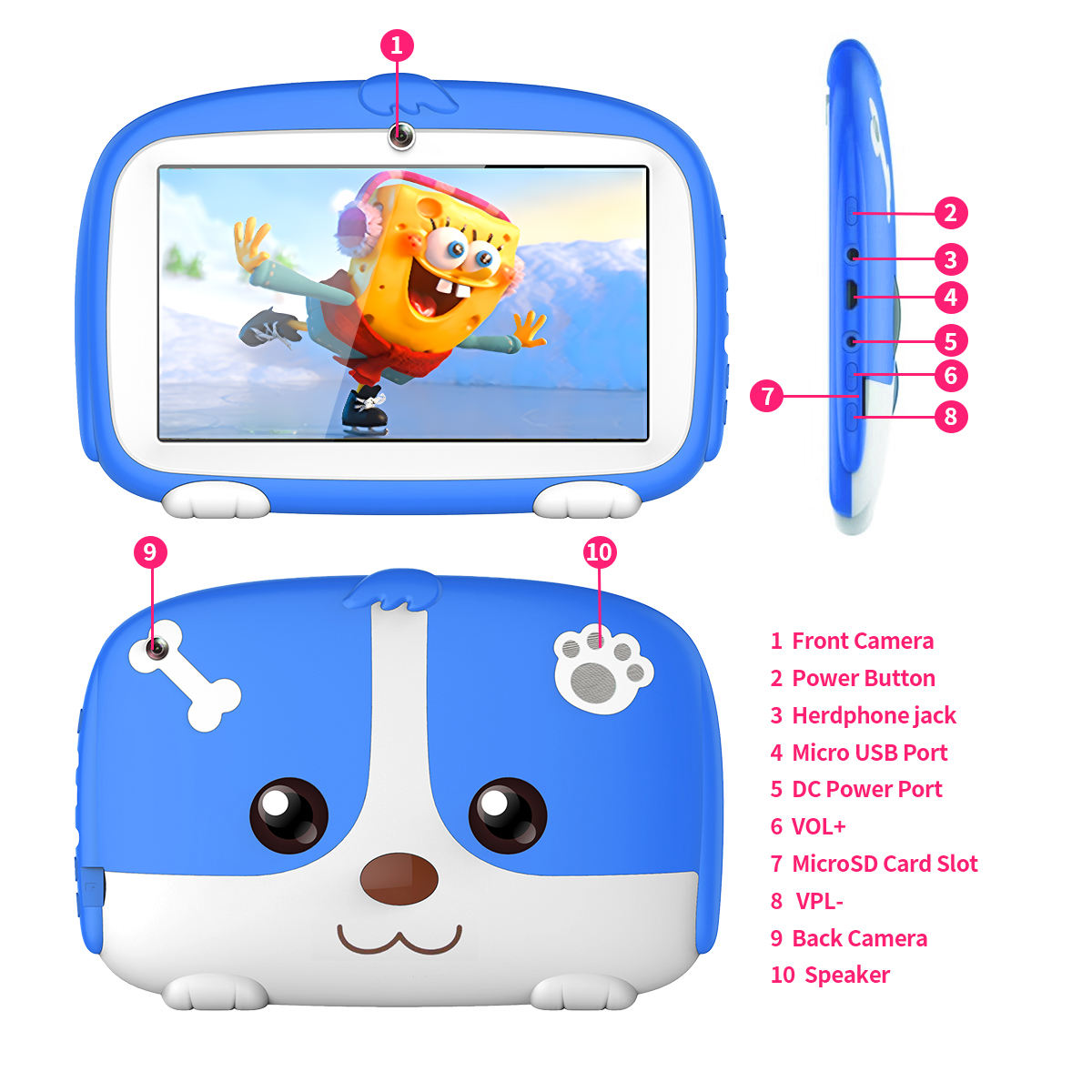 Kids Tablet for Toddlers with Durable Case, Games and Video Learning