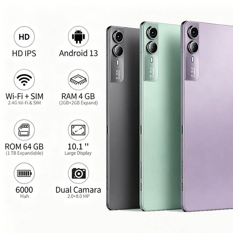 10.95 Inch Android 13 4G LTE Business Tablet PC, 6GB RAM + 128GB Storage, IPS Display