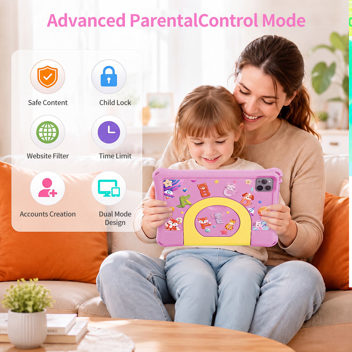10 Inch Android Kids Tablet with Case, Safe Browser and Educational Games
