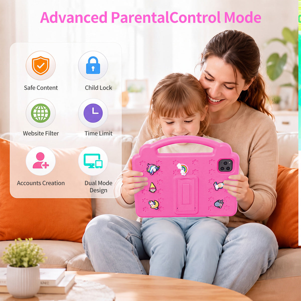 Kids Educational Tablet with Safe Mode, Video Learning and Shockproof Case