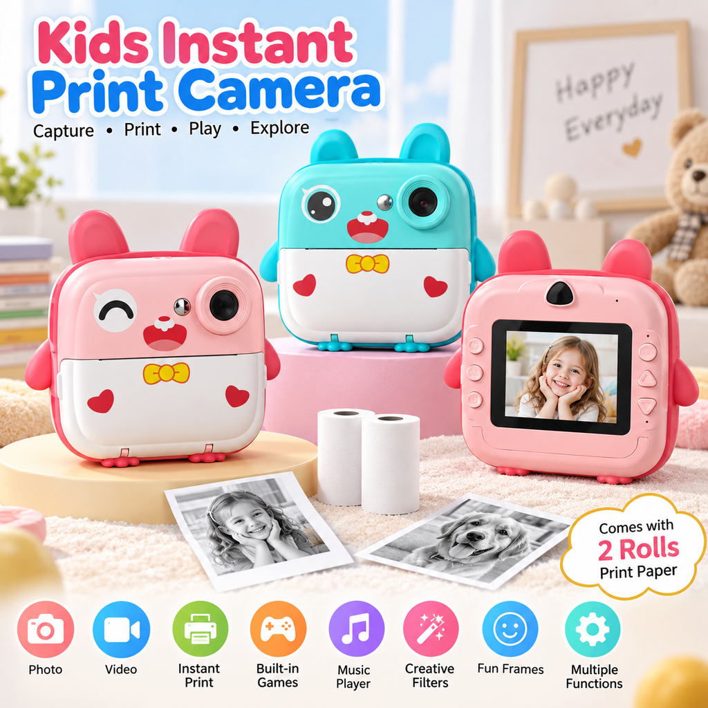 Rabbit Kids Instant Print Camera with Bluetooth App