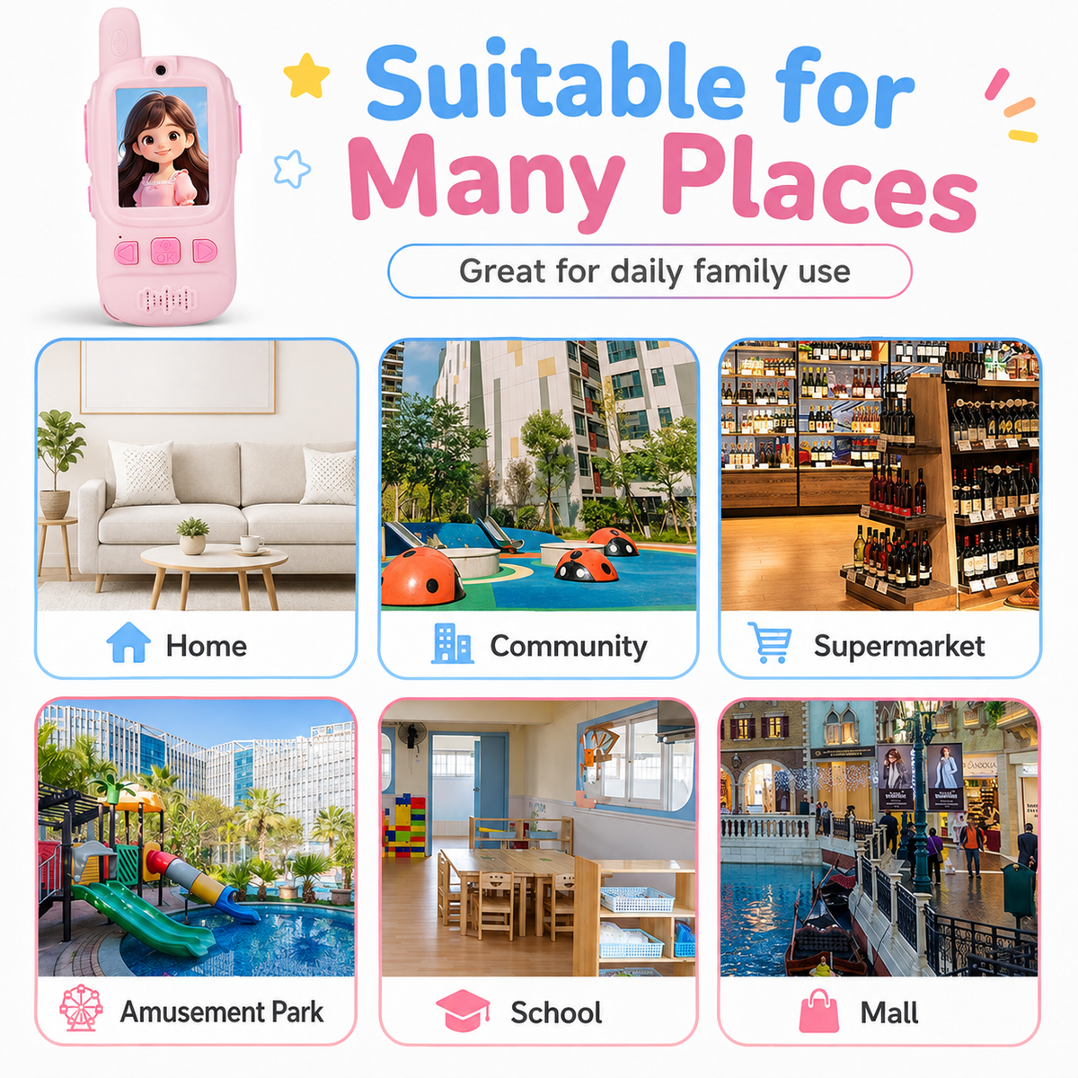 Kids Video Walkie Talkies with Camera, WiFi Photo Sharing & Charging Dock - product detail 2