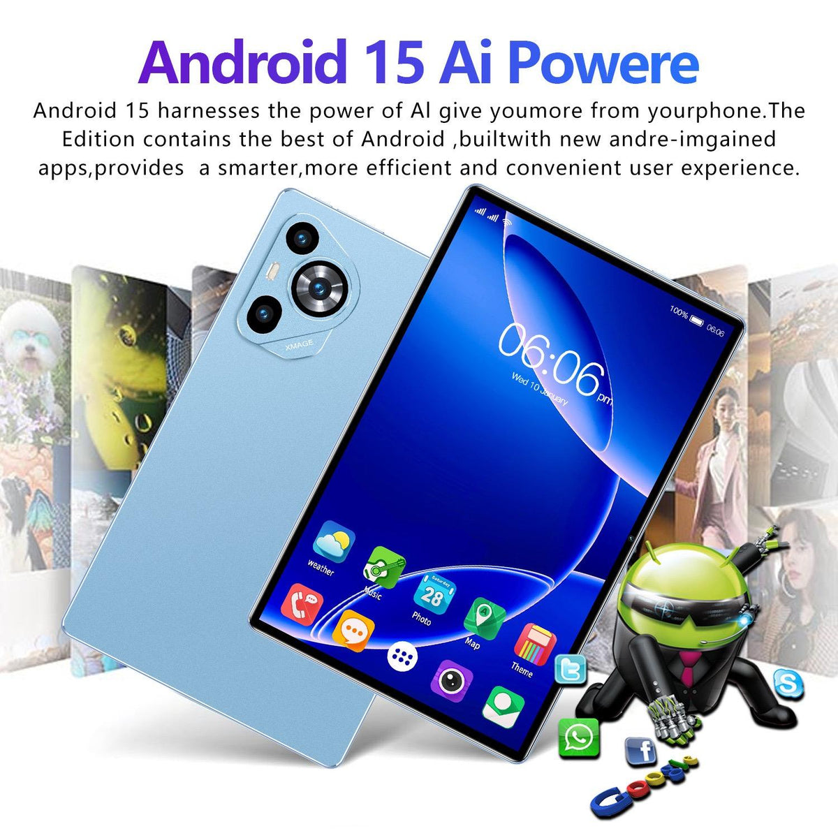 10.1 Inch Android 10.0 WiFi Business Tablet PC, 3GB RAM + 32GB Storage, IPS Display