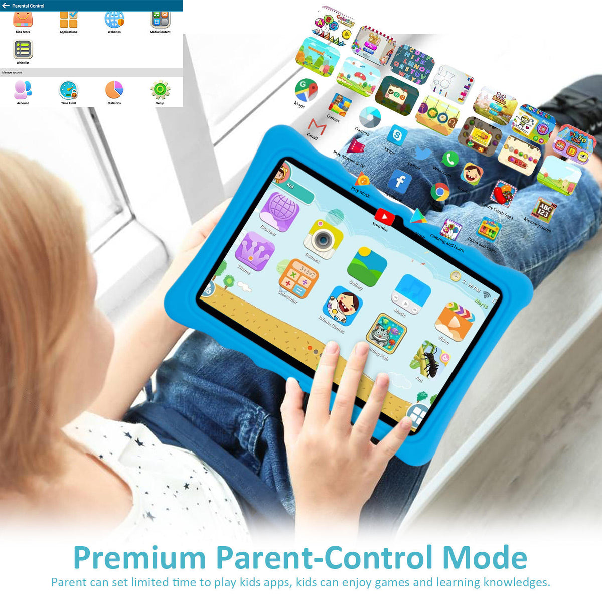 Android Tablet for Kids Ages 3-12 with Parent Controls and Learning Games