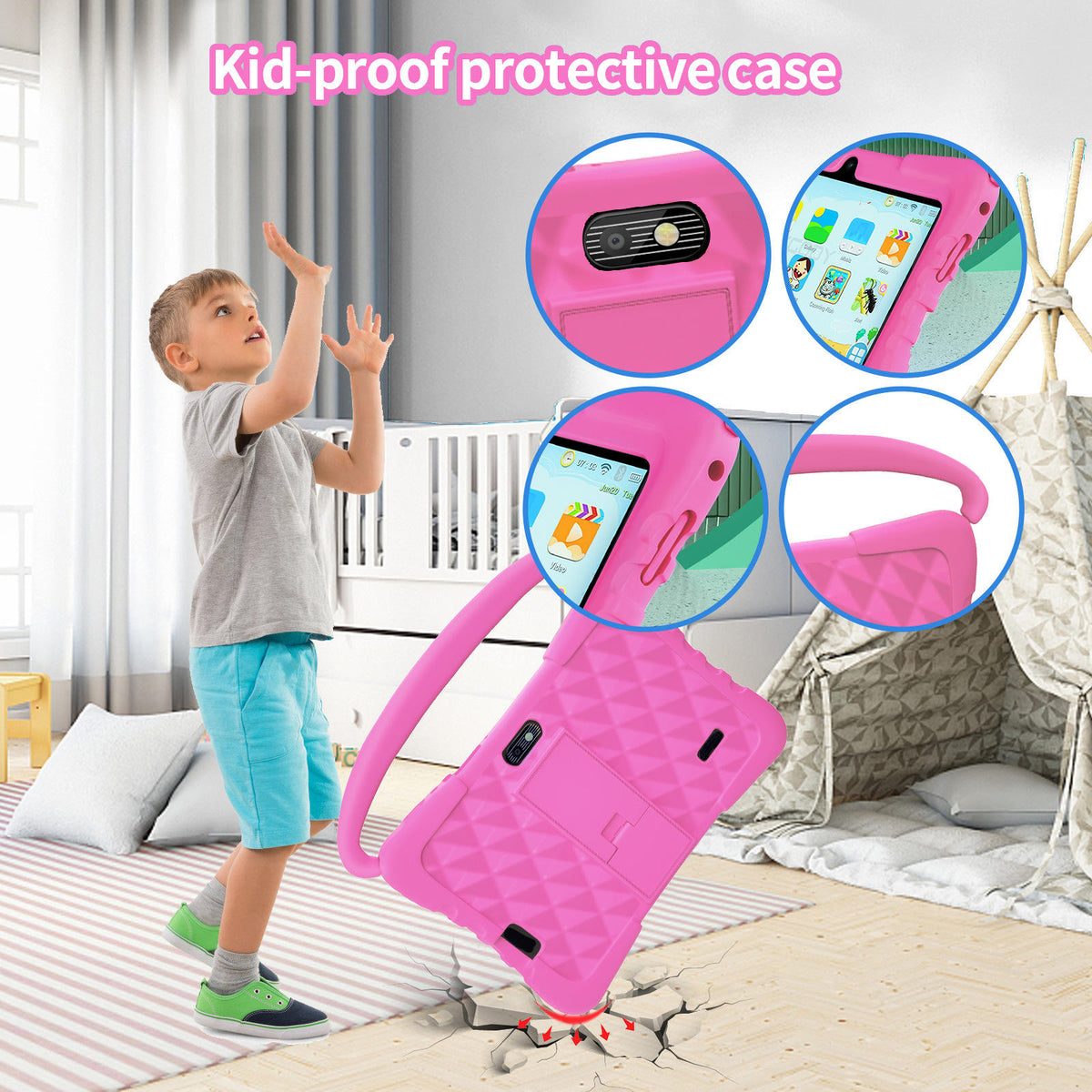 Kids Tablet for Toddlers, Shockproof Android Tablet with Parent Control Mode