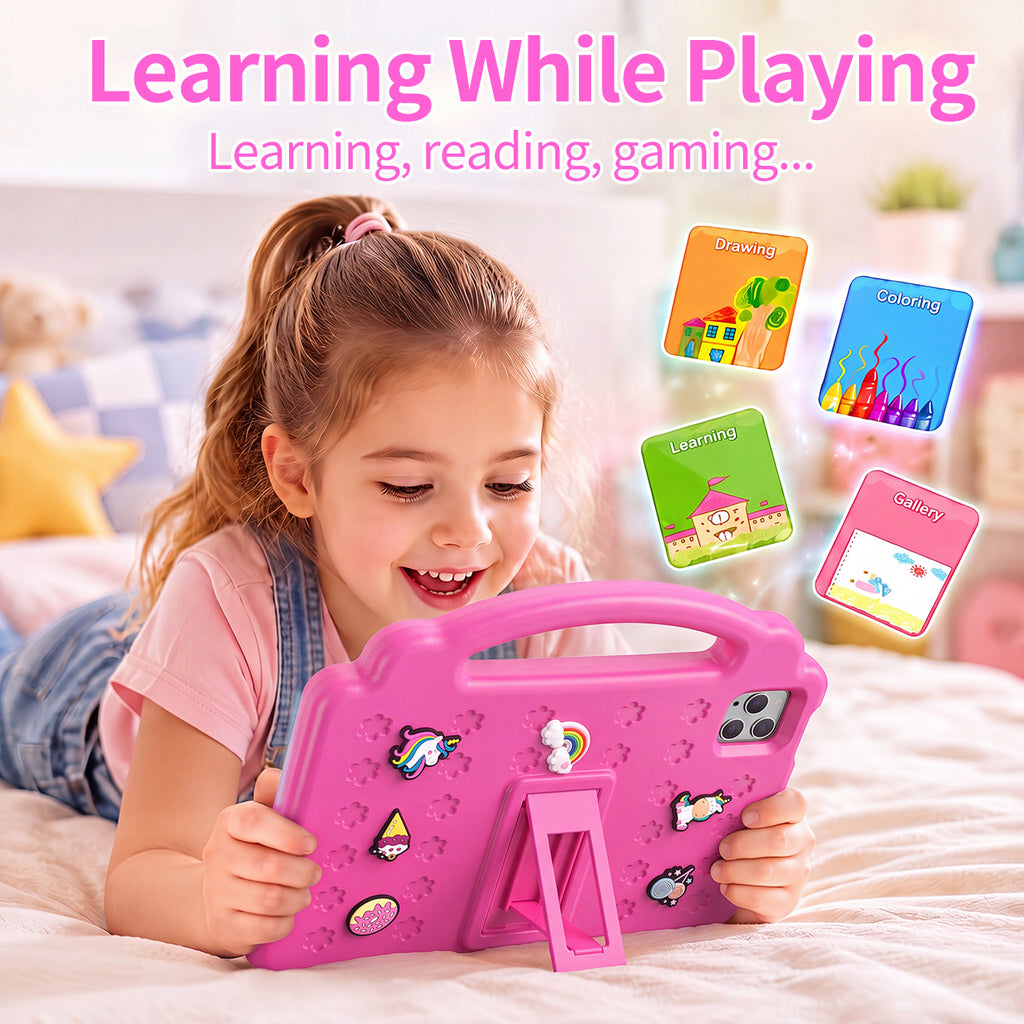 Kids Educational Tablet with Safe Mode, Video Learning and Shockproof Case