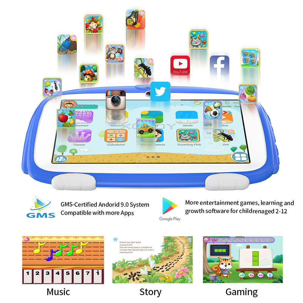 Kids Tablet for Toddlers with Durable Case, Games and Video Learning