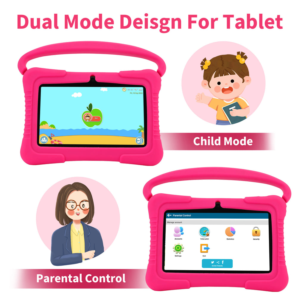 Kids Tablet Computer with Educational Apps, Games and Protective Case