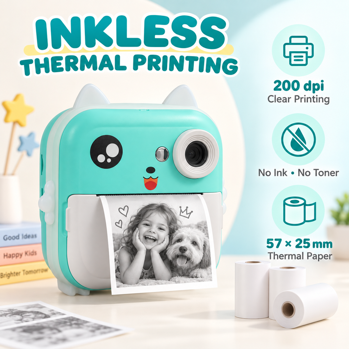 App-Controlled Instant Print Camera for Kids