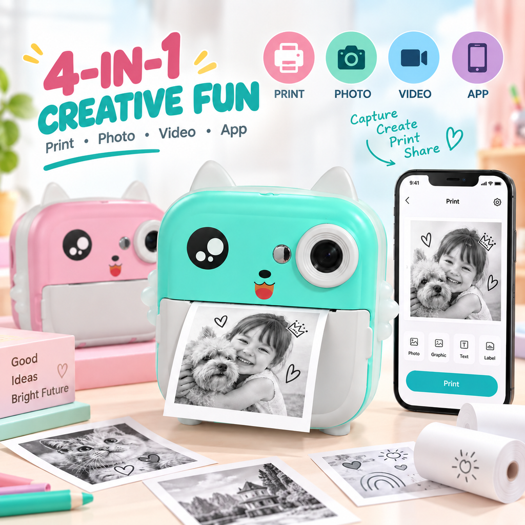 App-Controlled Instant Print Camera for Kids
