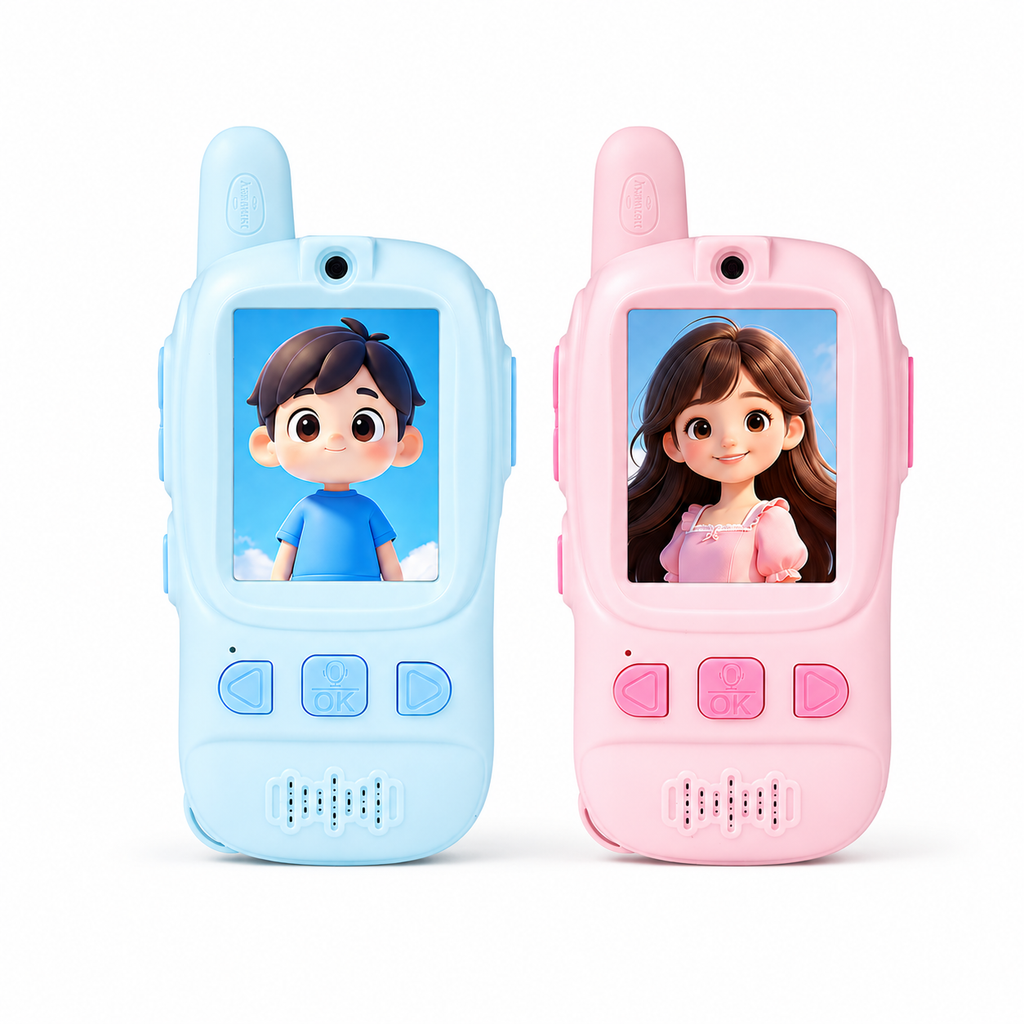 Kids Video Walkie Talkies with Camera, WiFi Photo Sharing & Charging Dock - Blue option