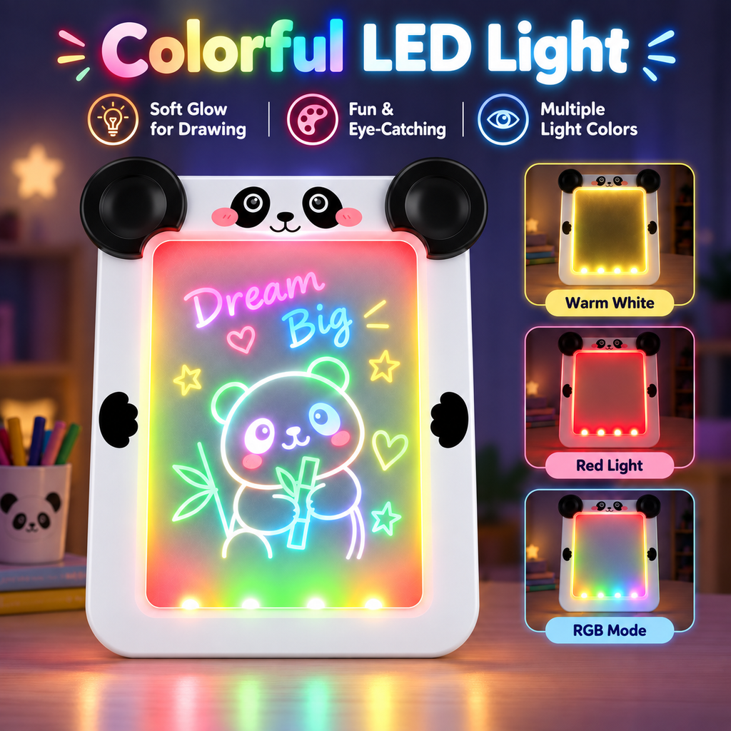 9 Inch Panda LED Light-Up Tracing Pad for Kids – Color Changing Drawing Board