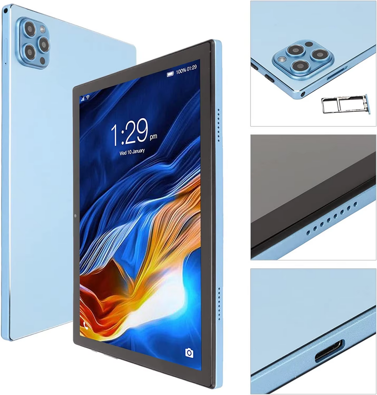 10.1 Inch Android 10 WiFi Business Tablet PC, 3GB RAM + 32GB Storage, IPS Display