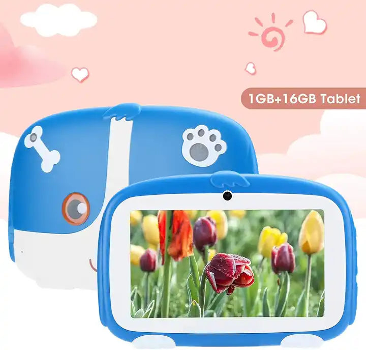 7inch Kids Tablet With Doggy Design For Education-Blue