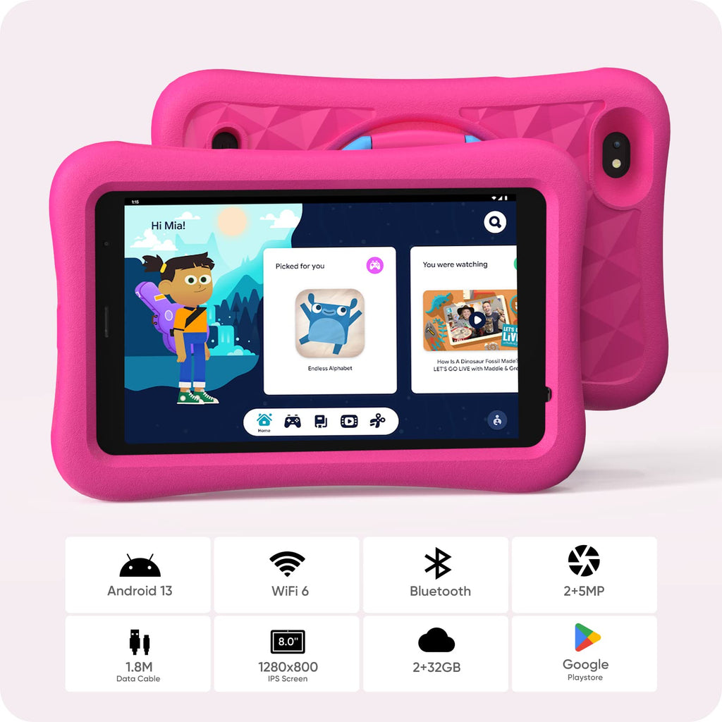 8inch Android Tablet Pc For Kids Educational with Eye Protection 2+32 Gb Support All Kinds Customization