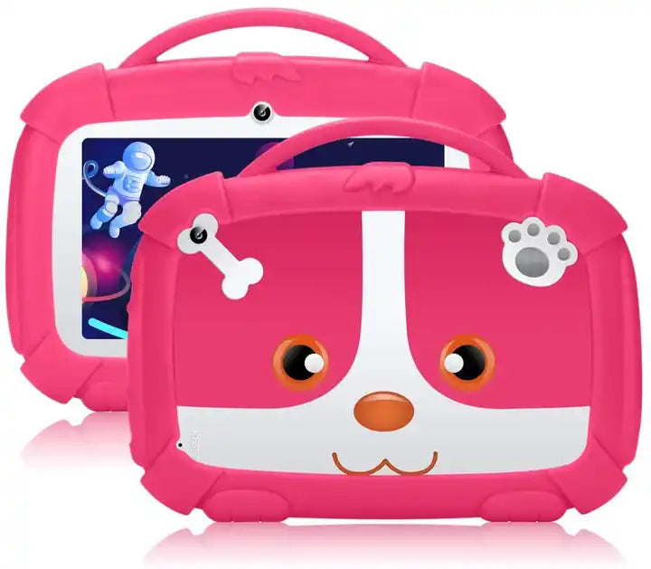 7inch Kids Tablet PC with Cute Doggy Design For Kids Education Pink
