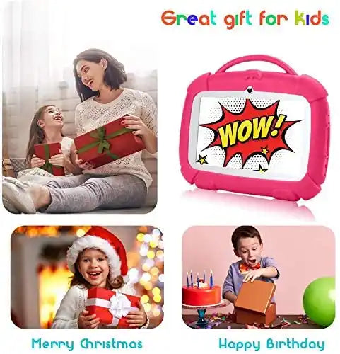 7inch Kids Tablet PC with Cute Doggy Design For Kids Education Pink