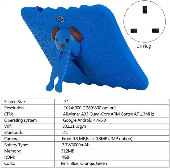 7inch Kids Tablet With Silicone Case