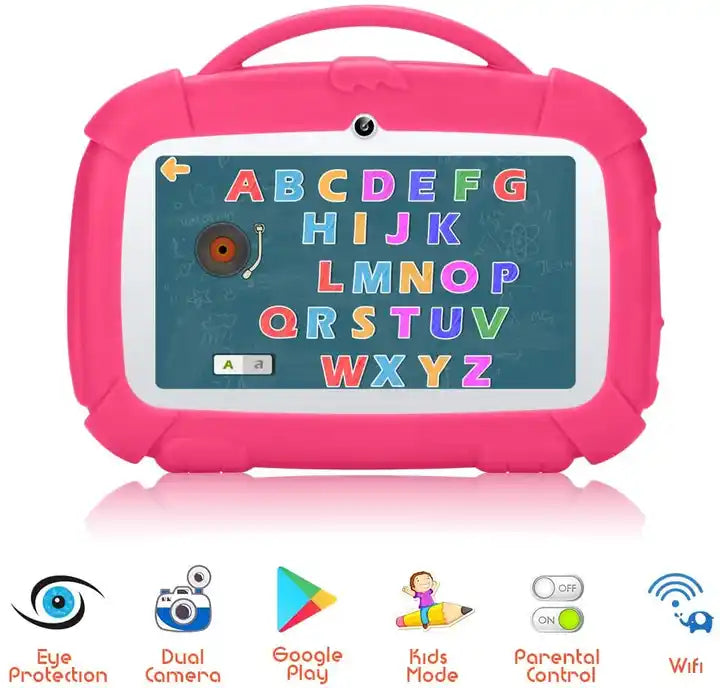 7inch Kids Tablet PC with Cute Doggy Design For Kids Education Pink