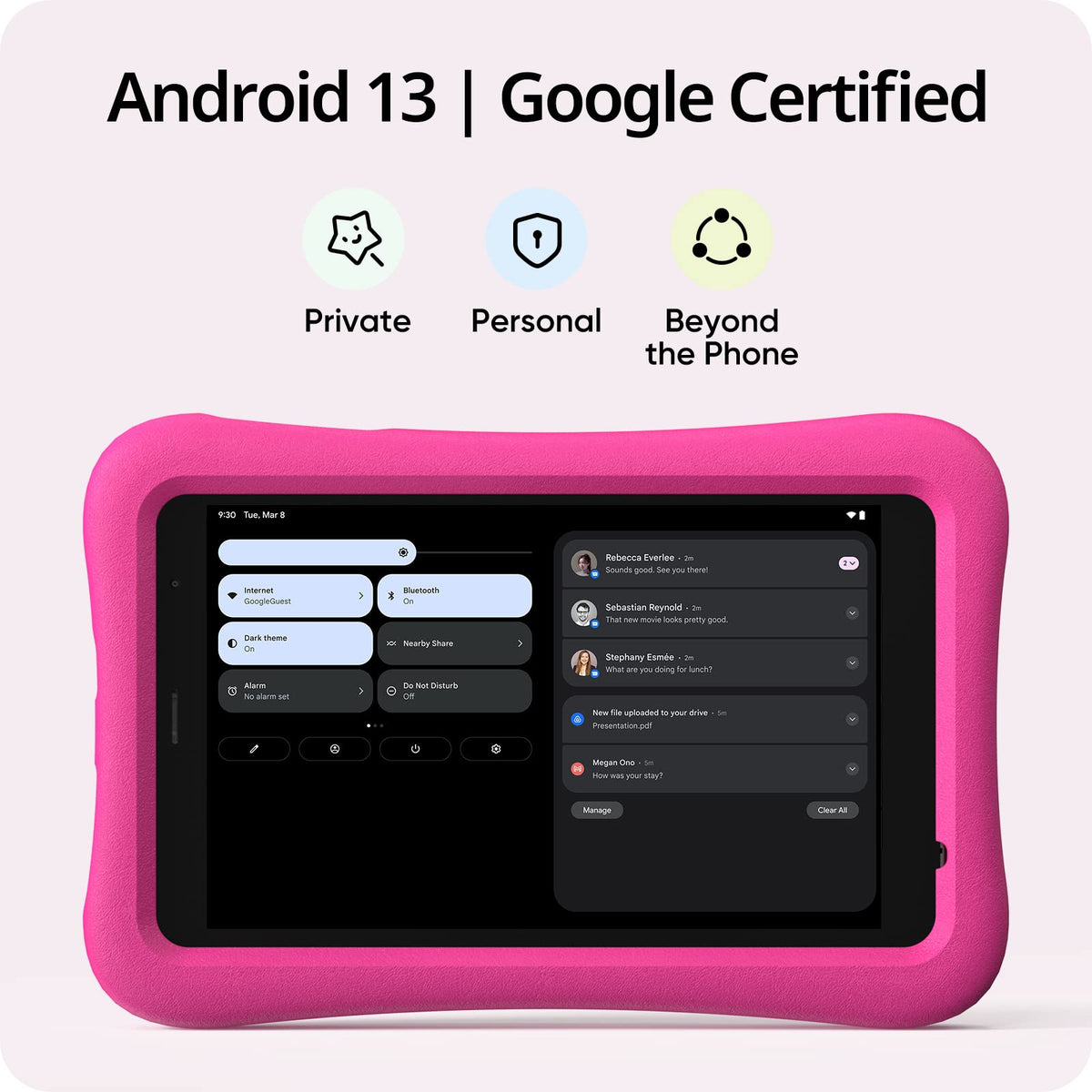 8inch Android Tablet Pc For Kids Educational with Eye Protection 2+32 Gb Support All Kinds Customization