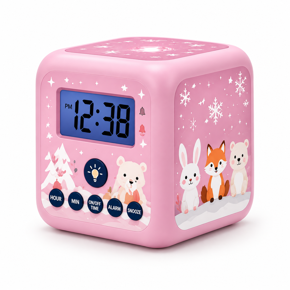 Kids Cube Projection Alarm Clock with Custom Artwork & Snooze