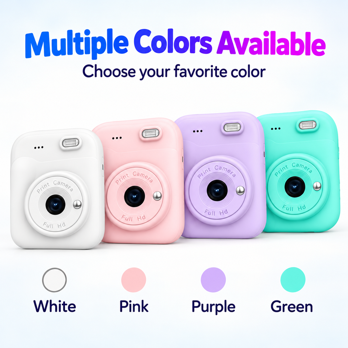 Portable Kids Instant Print Camera with HD Screen