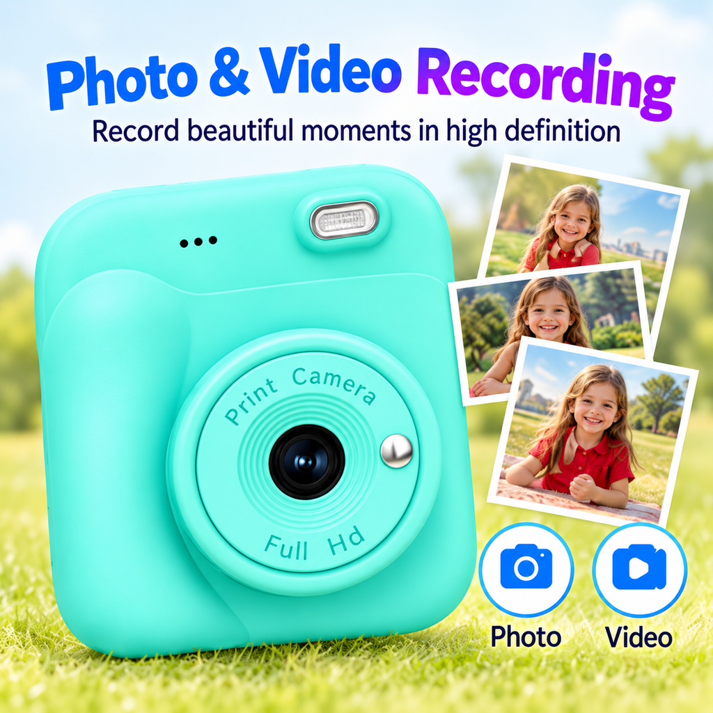 Portable Kids Instant Print Camera with HD Screen