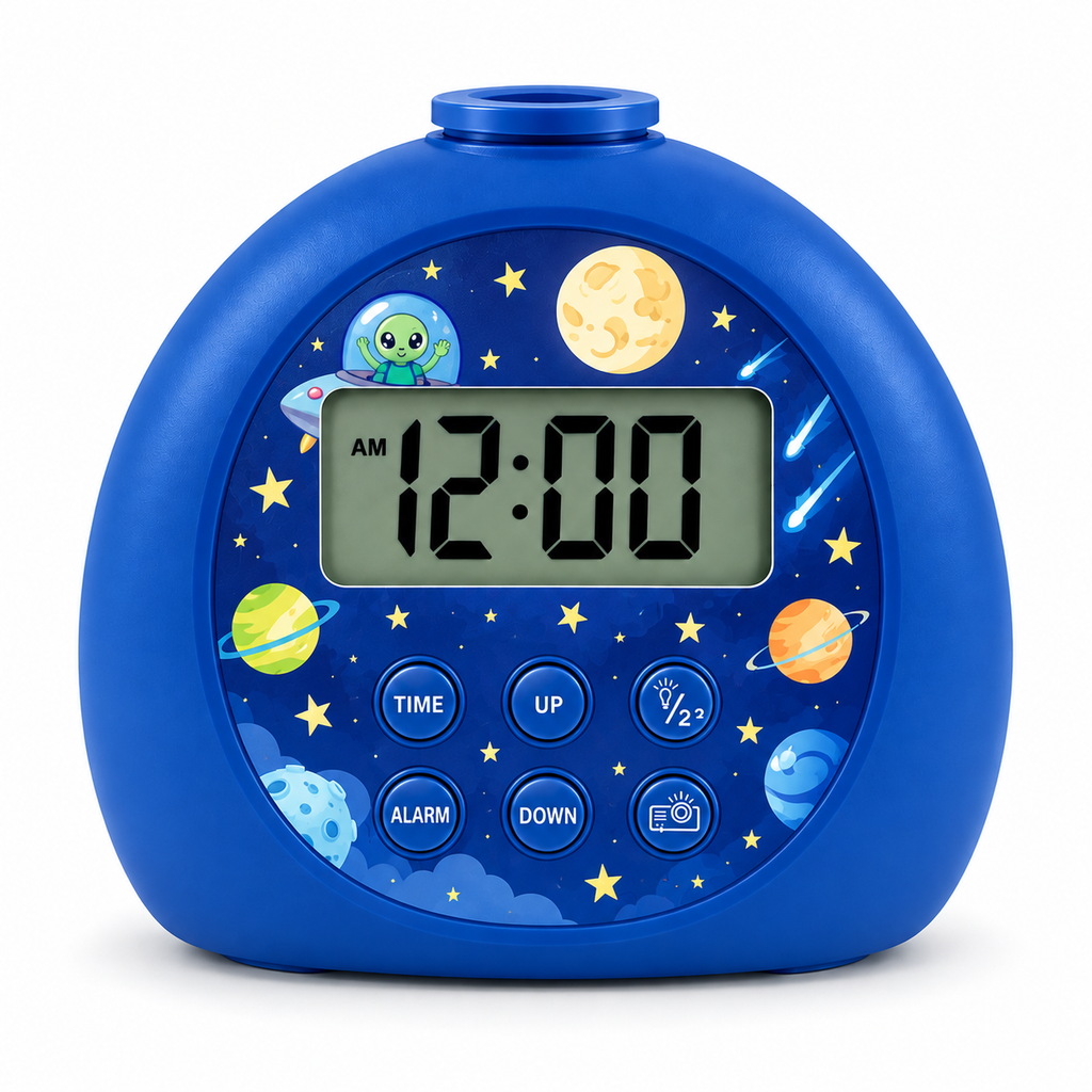 Kids Projection Alarm Clock with Snooze & Custom Dial Design