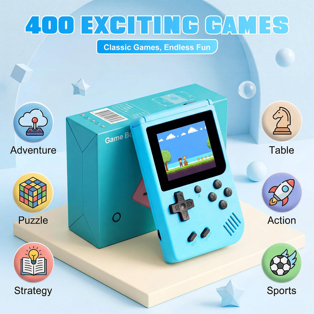 3 Inch Retro Handheld Game Console with 365 Built-in Games & AV Output