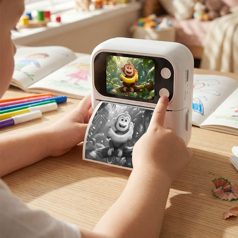 Compact AI Thermal Printer with 2-Inch HD Screen