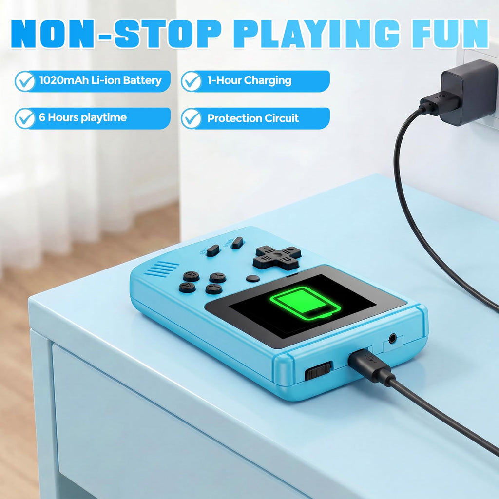 3 Inch Retro Handheld Game Console with 365 Built-in Games & AV Output