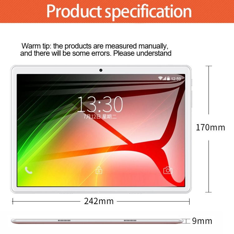 10.1 Inch Android 10.0 WiFi Business Tablet PC, 3GB RAM + 32GB Storage, IPS Display