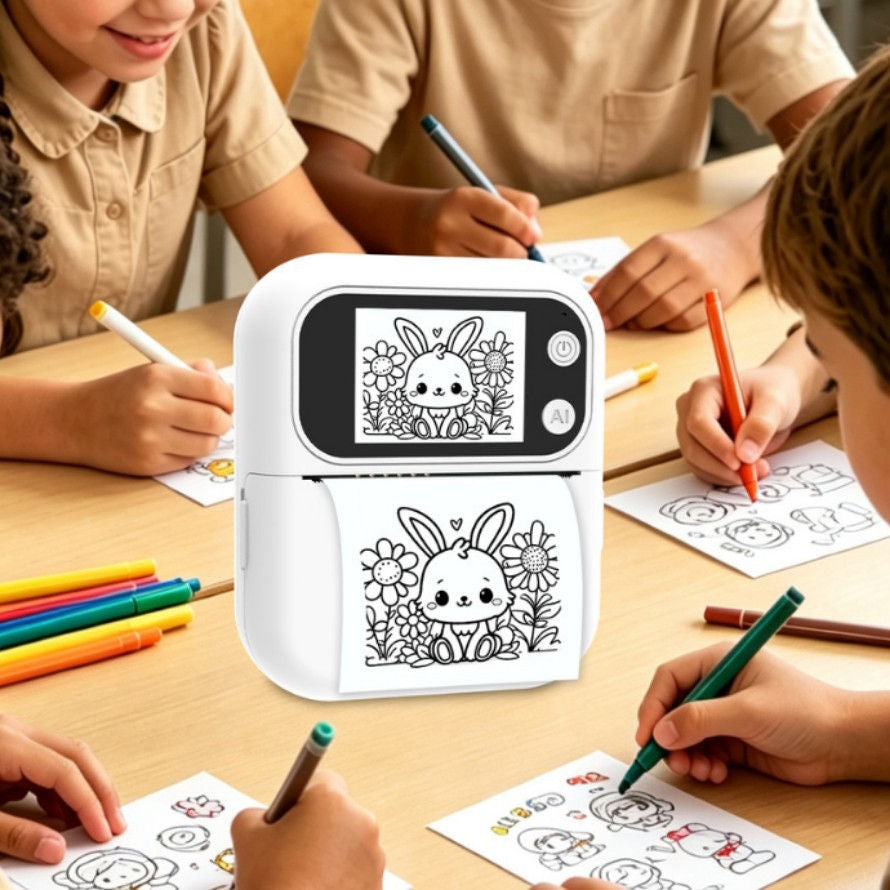 Compact AI Thermal Printer with 2-Inch HD Screen
