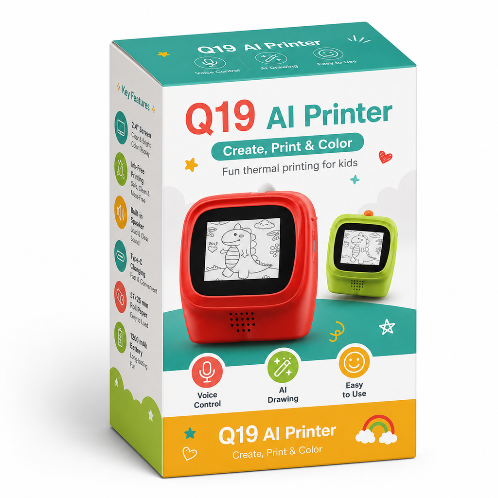 Portable AI Mini Thermal Printer with Voice Control, WiFi & Photo Printing