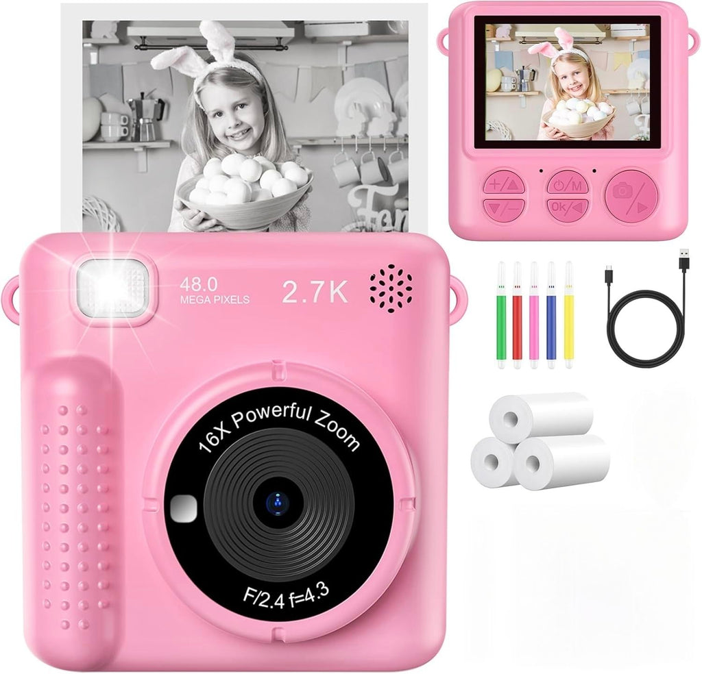 Kids Instant Printing Digital Camera with 2.4" Screen | Thermal Photo Camera