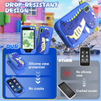 Blue 4 inch kids smart phone camera toy package and accessories image