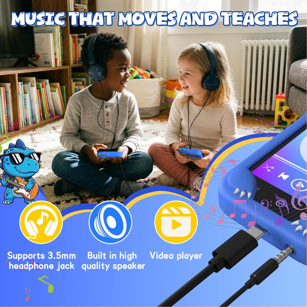Blue kids smart phone camera toy music and learning image