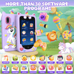 Purple 4 inch kids smart phone camera toy software and games image