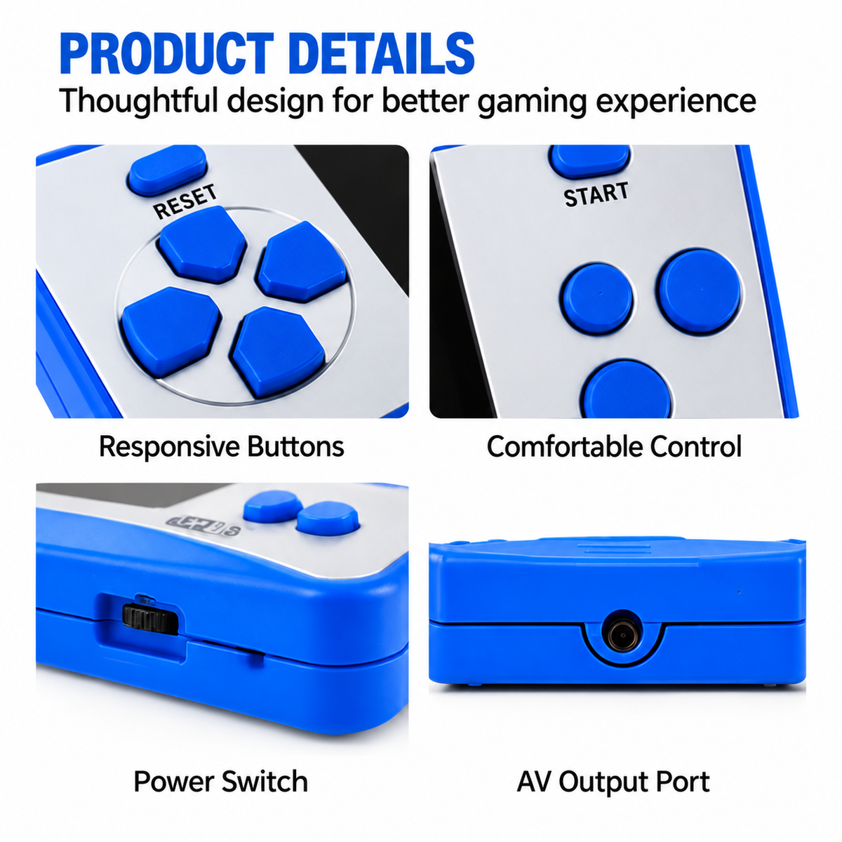 2.5 Inch Classic Handheld Game Console with 182 Built-in Games & AV Outpu